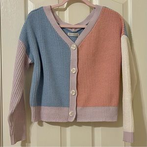 Color block knit cardigan